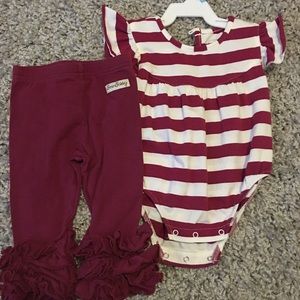 Sew Sassy Boutique plum/ sugar plum set, 6 month